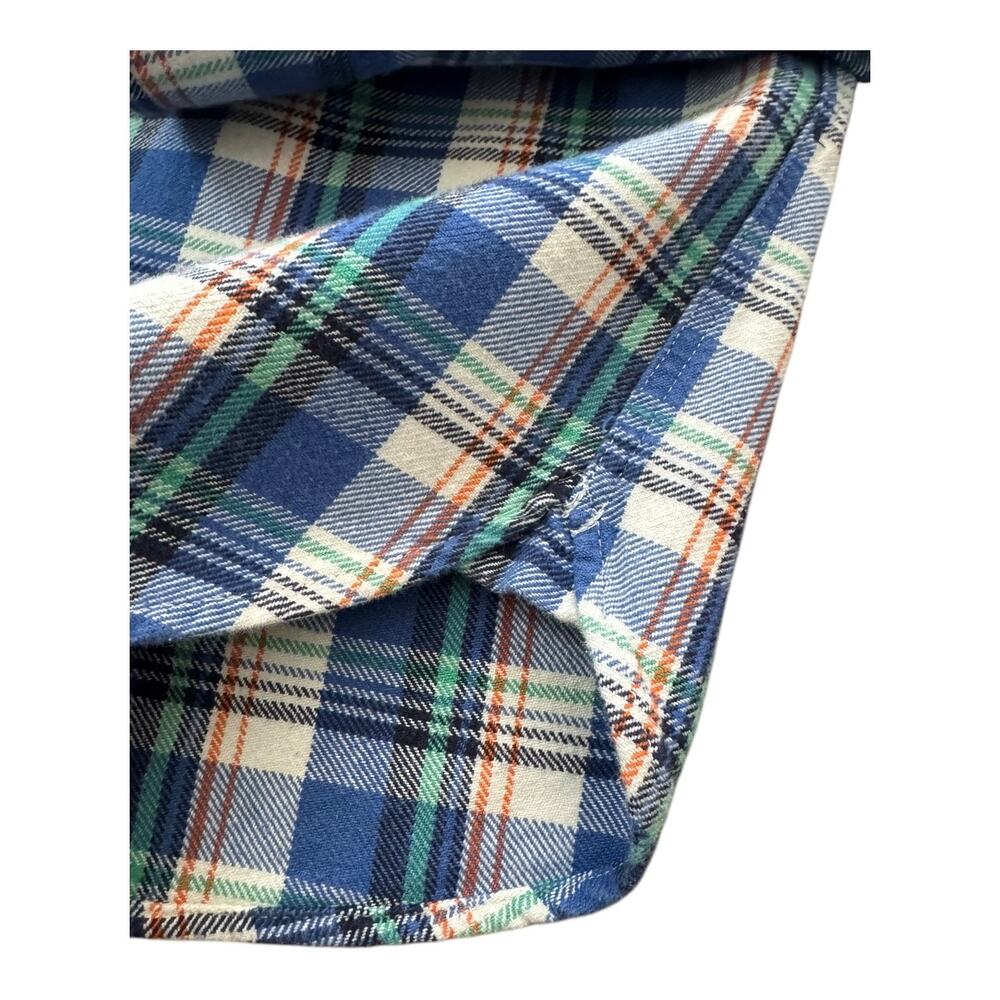 Madewell plaid flannel button down shirt blue & green small - Picture 6 of 12